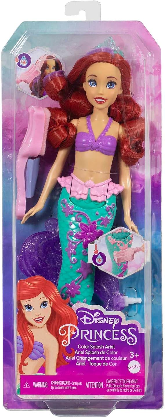 Disney Prenses Muhteşem Renk Değiştiren Saçlı Deniz Kızı Ariel, 3 yaş ve üzeri, HLW00