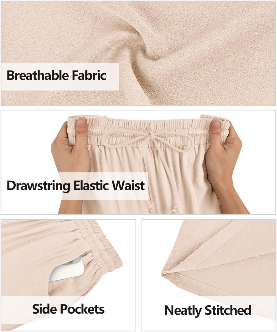 RITERA Plus Size Pants for Women Wide Leg Summer Palazzo Pant Drawstring Beach Vacation Trousers with Pocket XL-5XL - Image 6