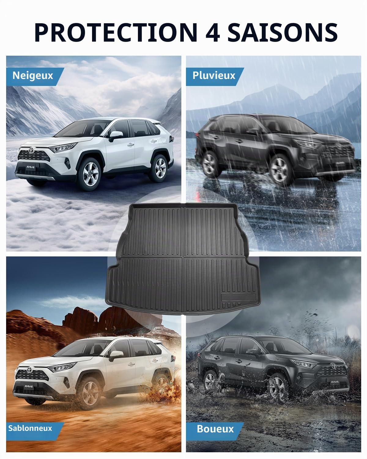 TPE Tapis de Coffre pour Toyota RAV4 XA50 HEV/PHEV 2019-2025