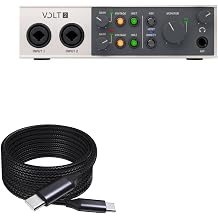 BoxWave Cable Compatible with Universal Audio Volt 2 - DirectSync PD Cable 10ft - USB-C to USB-C 100W, Long Type C Braided Nylon Alloy Fast Charge - Jet Black