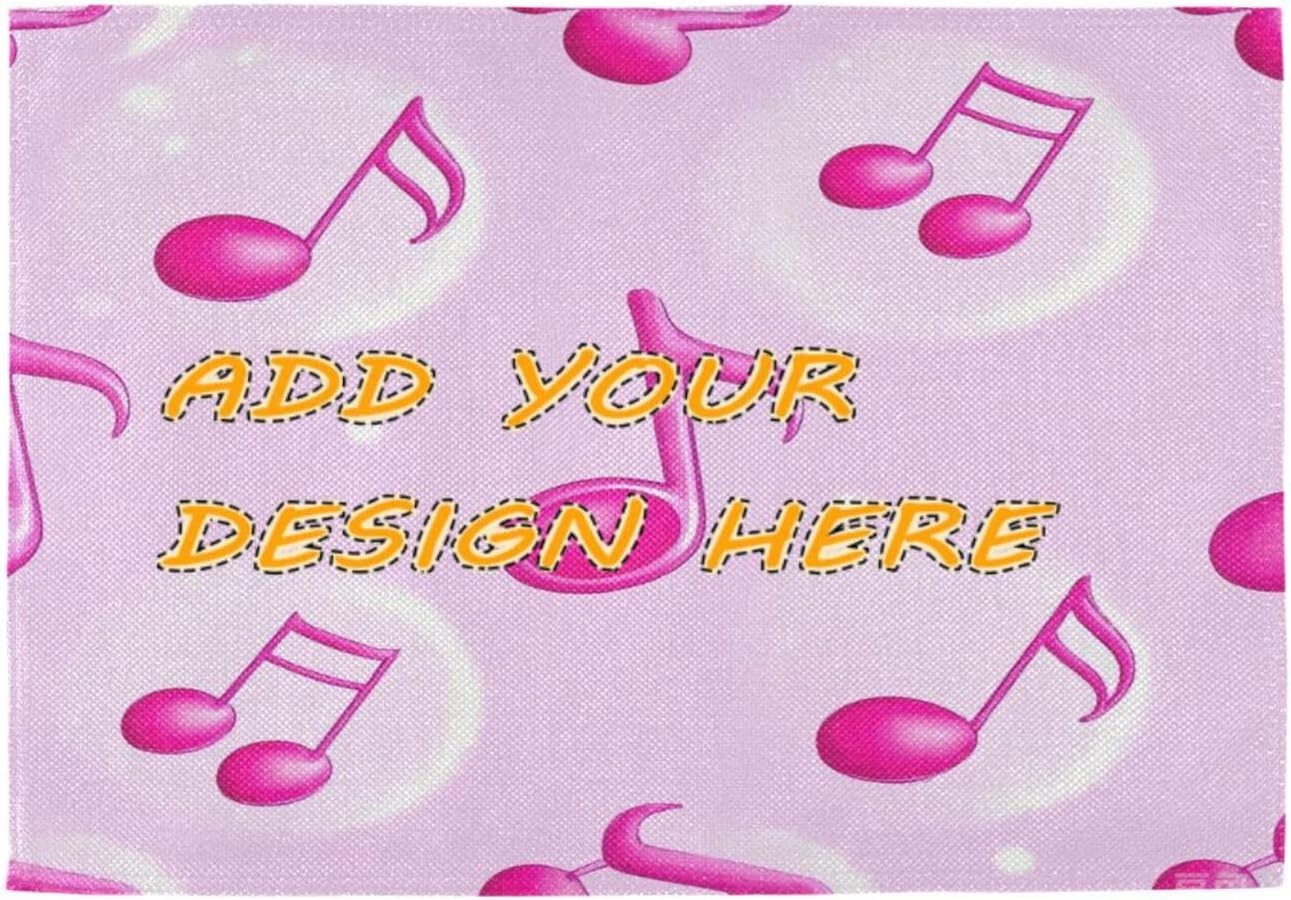 Custom Cartoon Pink Note mat with Plate Spring Reusable placemat for Baby Set of 6 12 x 18 individuales para mesa de Papel