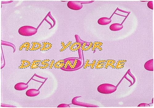Personalizado Dibujos Animados Rosa Notas Mat con Placa de Primavera Reutilizable Mantel Individual para Bebé Conjunto de 6 12 x 18 para Mesa