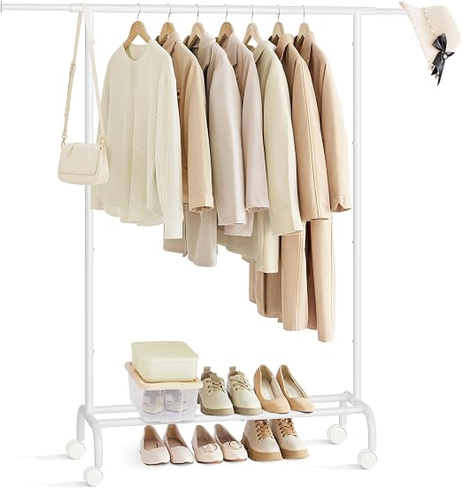SONGMICS Clothes Rack, Single Clothing Rack, Garment Rack with ...