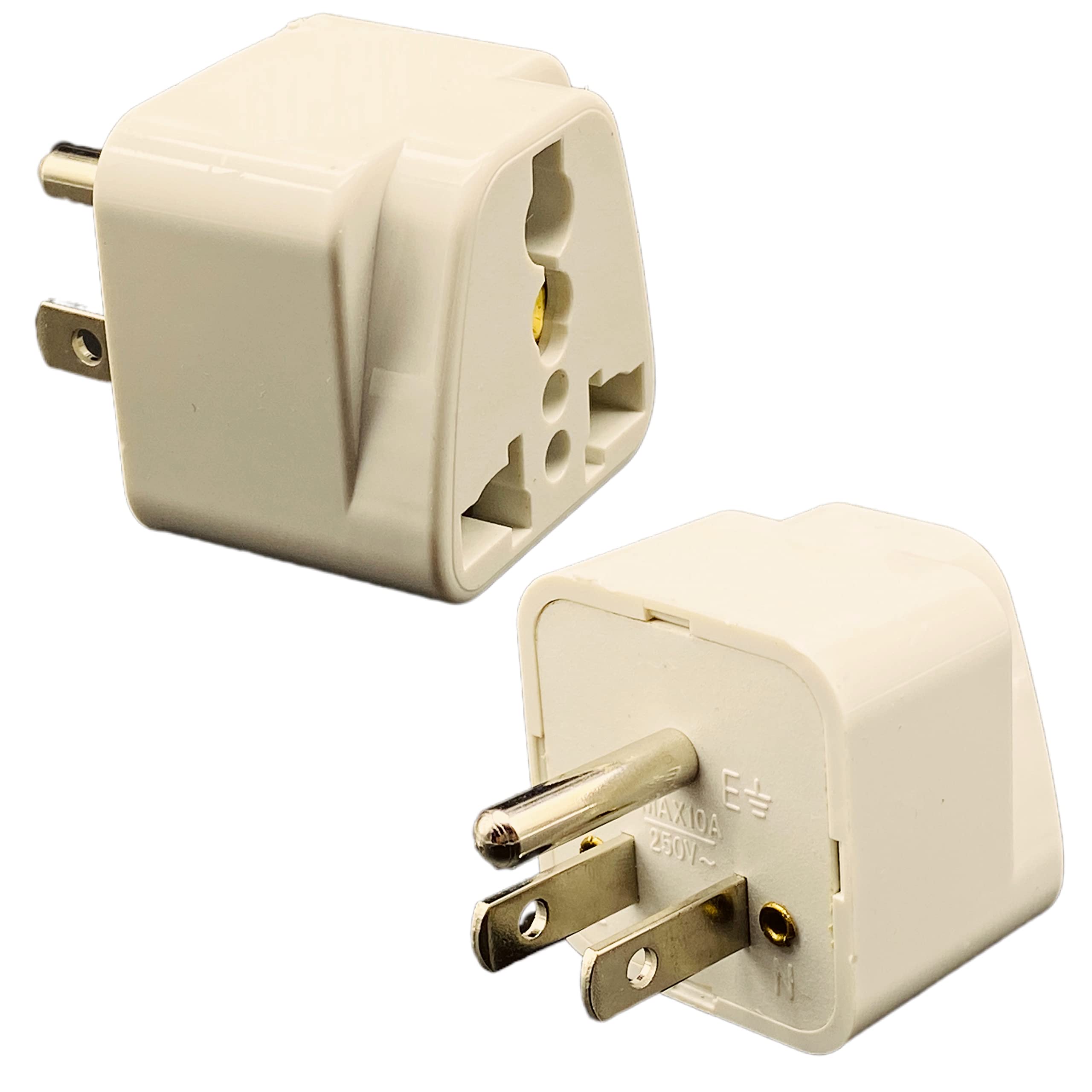 KAVANA USA Travel Adapter, Japan, Philippines Canada Travel Plug, India to USA Converter Plug - Type B - Perfect for Laptop, Camera Chargers ((2) US 3PIN (Pack 1))-image-28