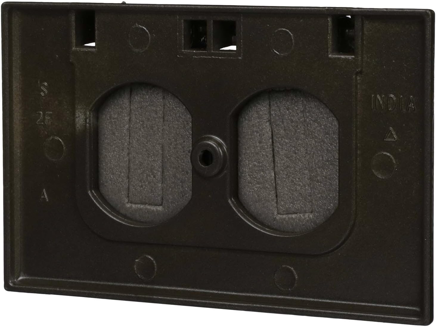 Hubbell-Raco 5180-2 2-Hole Weatherproof Device Cover, 4-9/16 in L X 2-13/16 in W X 1 in T, Bronze