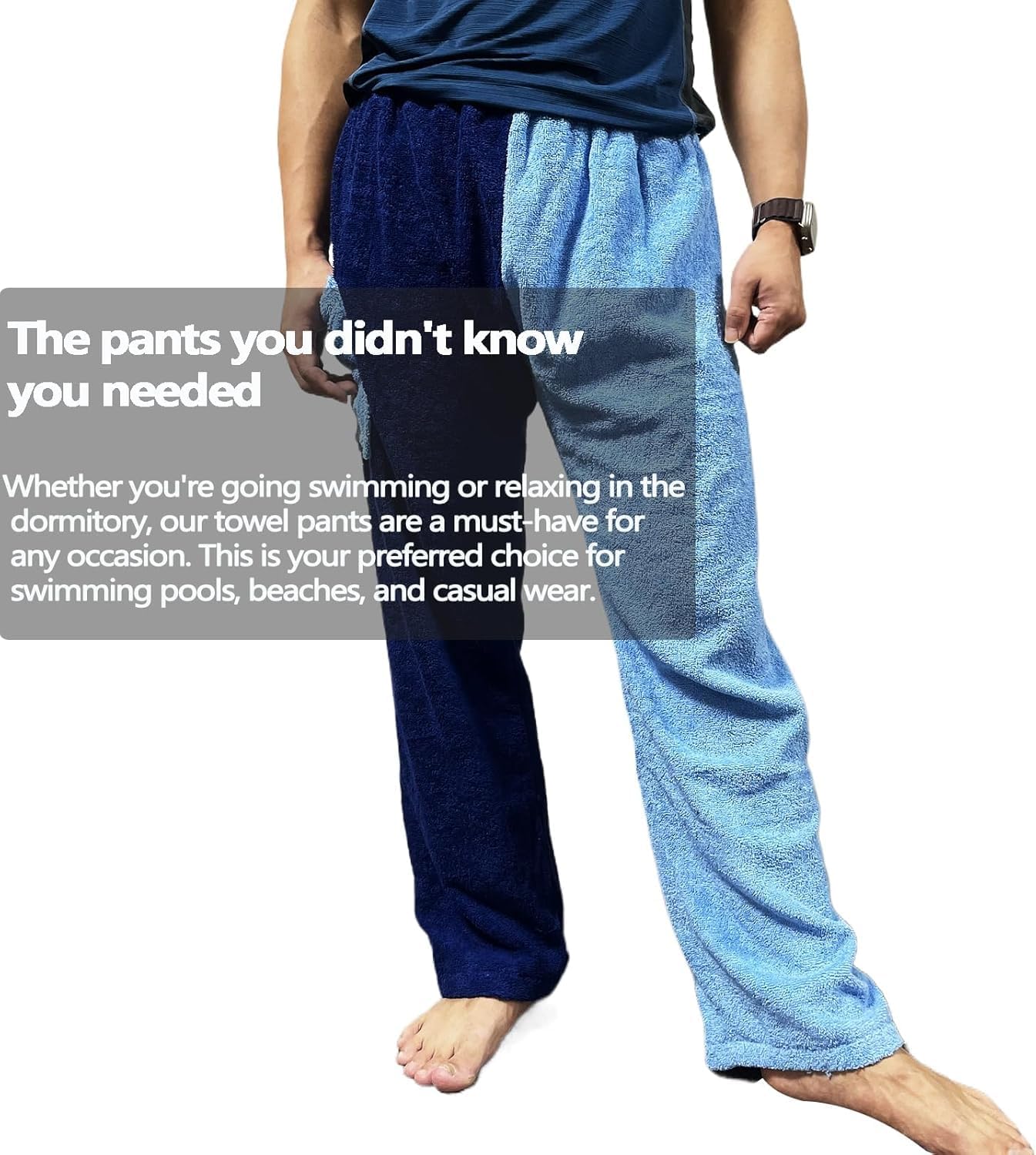 Cotton Terry Towel Pants, Towel Pants for Swimmers, Resort Wear, Beach Coverup, Swim Wear