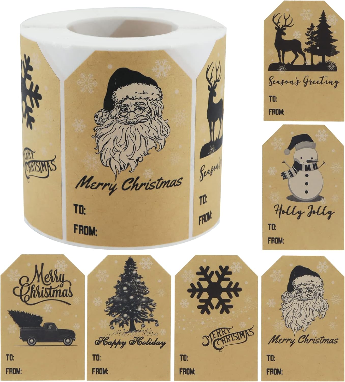 504 PCS Christmas Gift Tags SelfAdhesive,Name Tags for