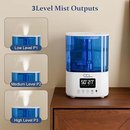 Miniatura 9 de Humidificador inteligente para dormitorio, habitación grande, humidificador de llenado superior de niebla fría de 4 litros con control de