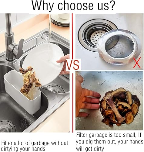 Miniatura 3 de Colador para fregadero, cesta de drenaje, fregadero de cocina, recogedor de alimentos, residuos, sobras de basura, colador de basura, grifo para