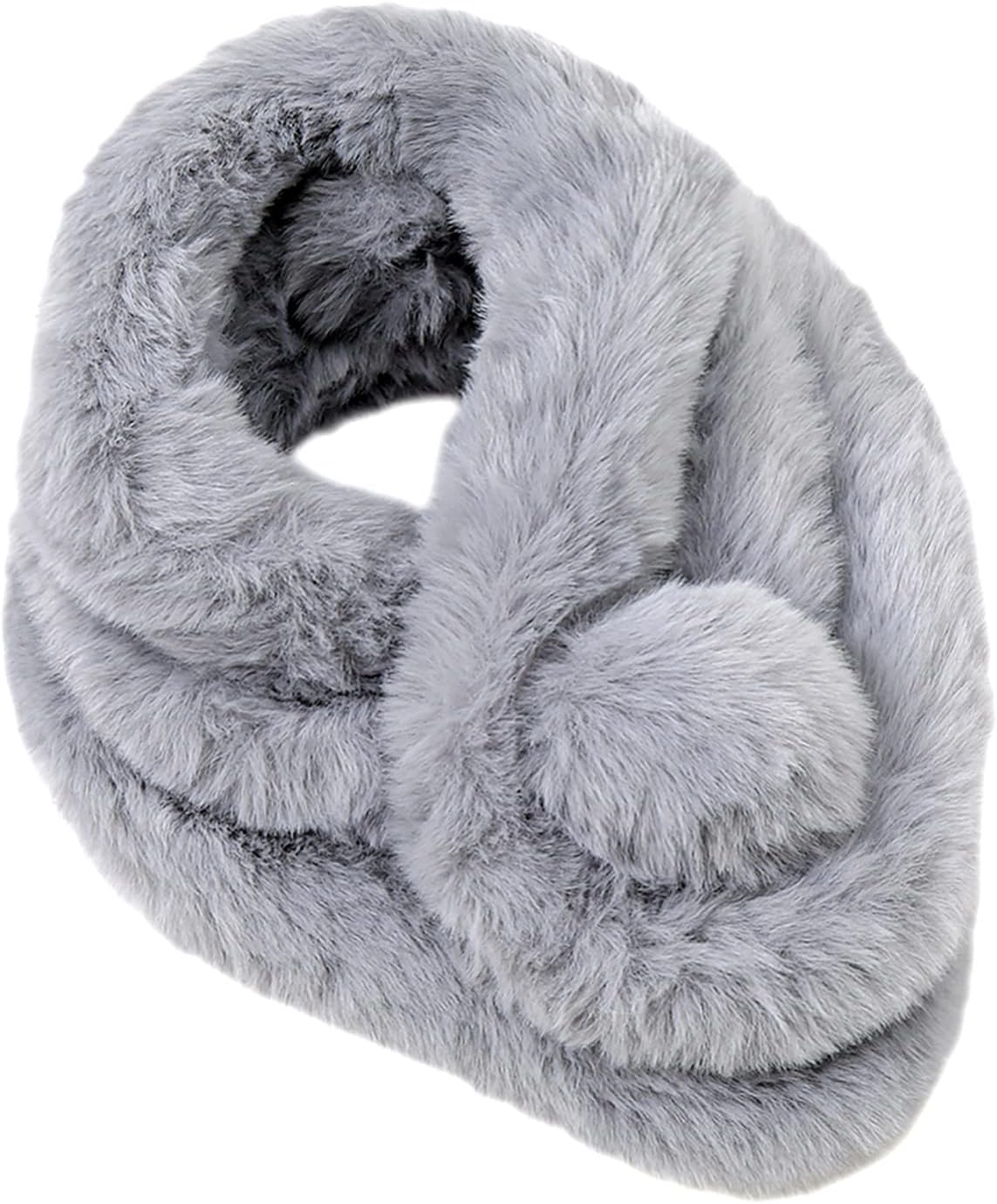 Yeieeo Faux Fur Collar Scarf Women's Neck Warmer Scarf Wrap