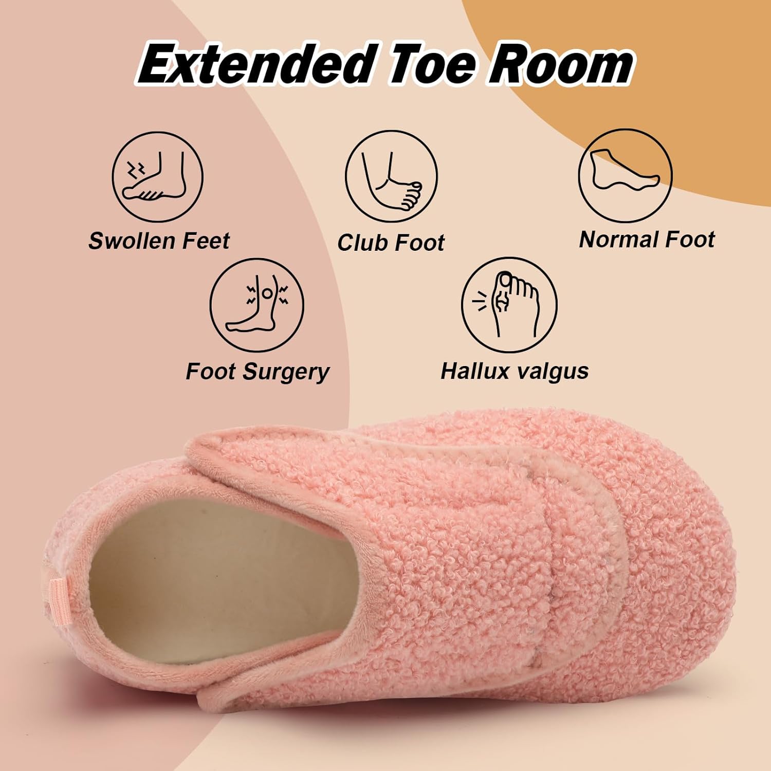 BARERUN Slippers for Women Men Wide House Diabetic Shoes for Women Men Warm Arthritis Edema Swollen Neuropathy Socks Slip on Adjustable Fuzzy Comfy Soft Womens Mens Bedroom Sliipers - Image 3