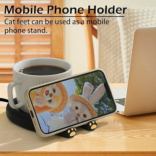 Miniatura 6 de PUSEE Calentador de Tazas, Calentador de Café para Escritorio, Calentador de Velas con Apagado Automático, Calentador de Tazas de Café con 3 Ajustes