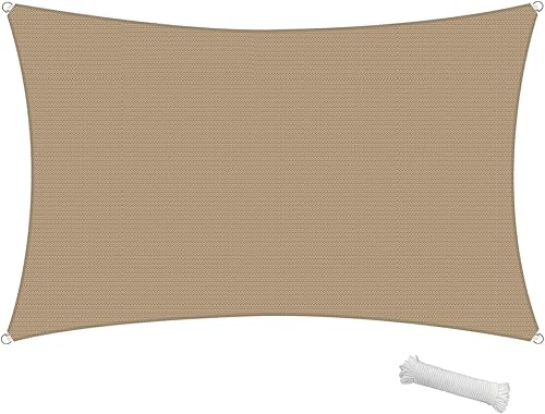 Miniatura 8 de SunnyRoyal Toldo rectangular de 20 x 20 pies, pantalla de tela con bloqueo UV, resistente, de grado comercial, para patio al aire libre (arena)