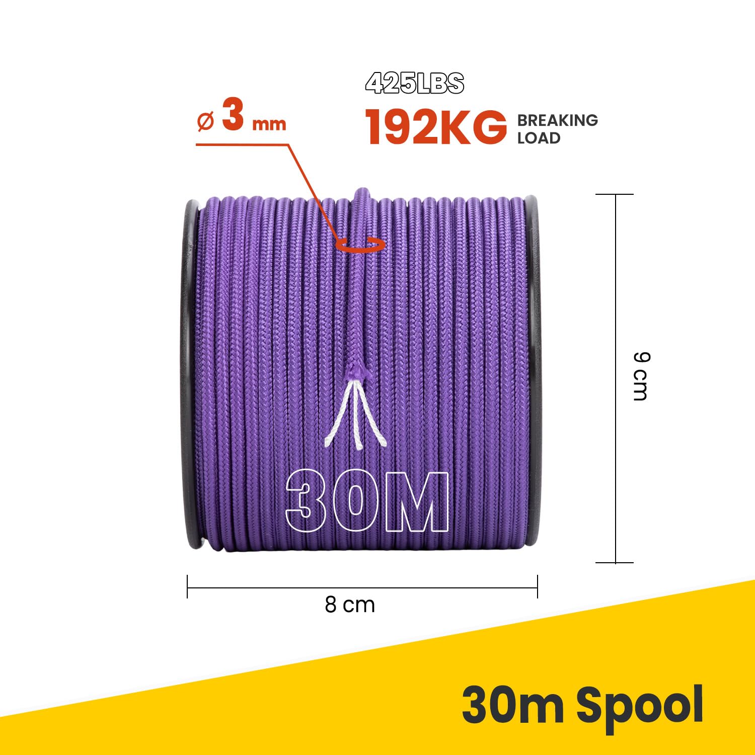 Paracorde 550 Nylon 50m - 7 Brins, 4mm - Résistance 250kg - Pour Survivalisme, Camping Et Artisanat