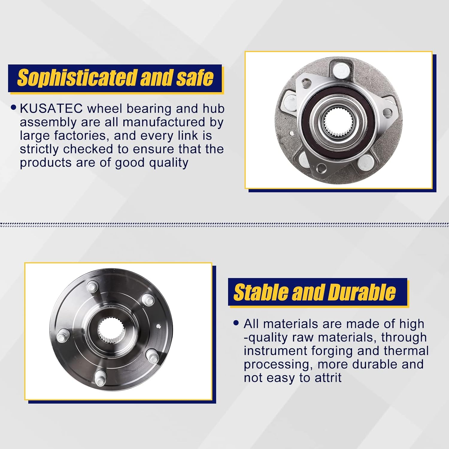 KUSATEC 513288 Front/Rear Wheel Hub & Bearing Assembly Compatible with for Buick Allure/LaCrosse/Regal, for Chevy Impala/Equinox/Malibu, GMC Terrain, Saab 9-5, 5 Lug w/ABS