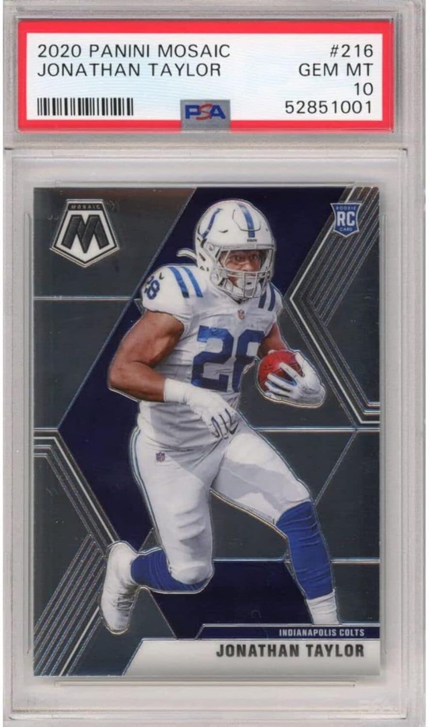 Graded 2020 Panini Mosaic Jonathan Taylor #216 Rookie RC Football Card PSA 10 Gem Mint : Collectibles & Fine Art