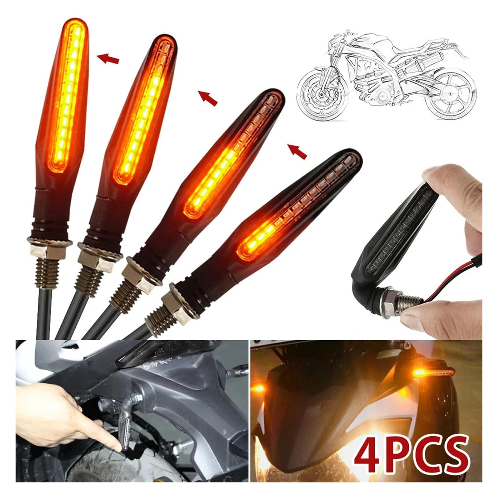Indicatore di direzione universale moto a LED 12v Indicatoris Motos