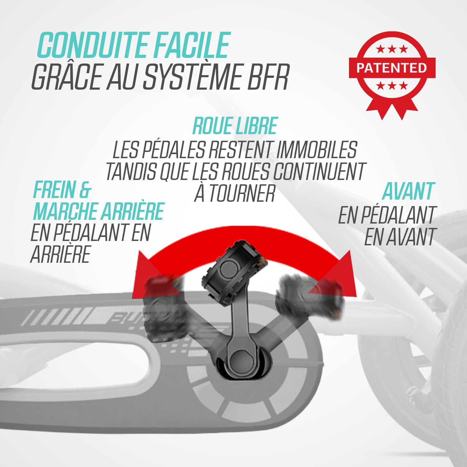 BERG Kart à pédales Buddy Lua | 3-8 ans, cadre robuste, selle réglable, volant réglable