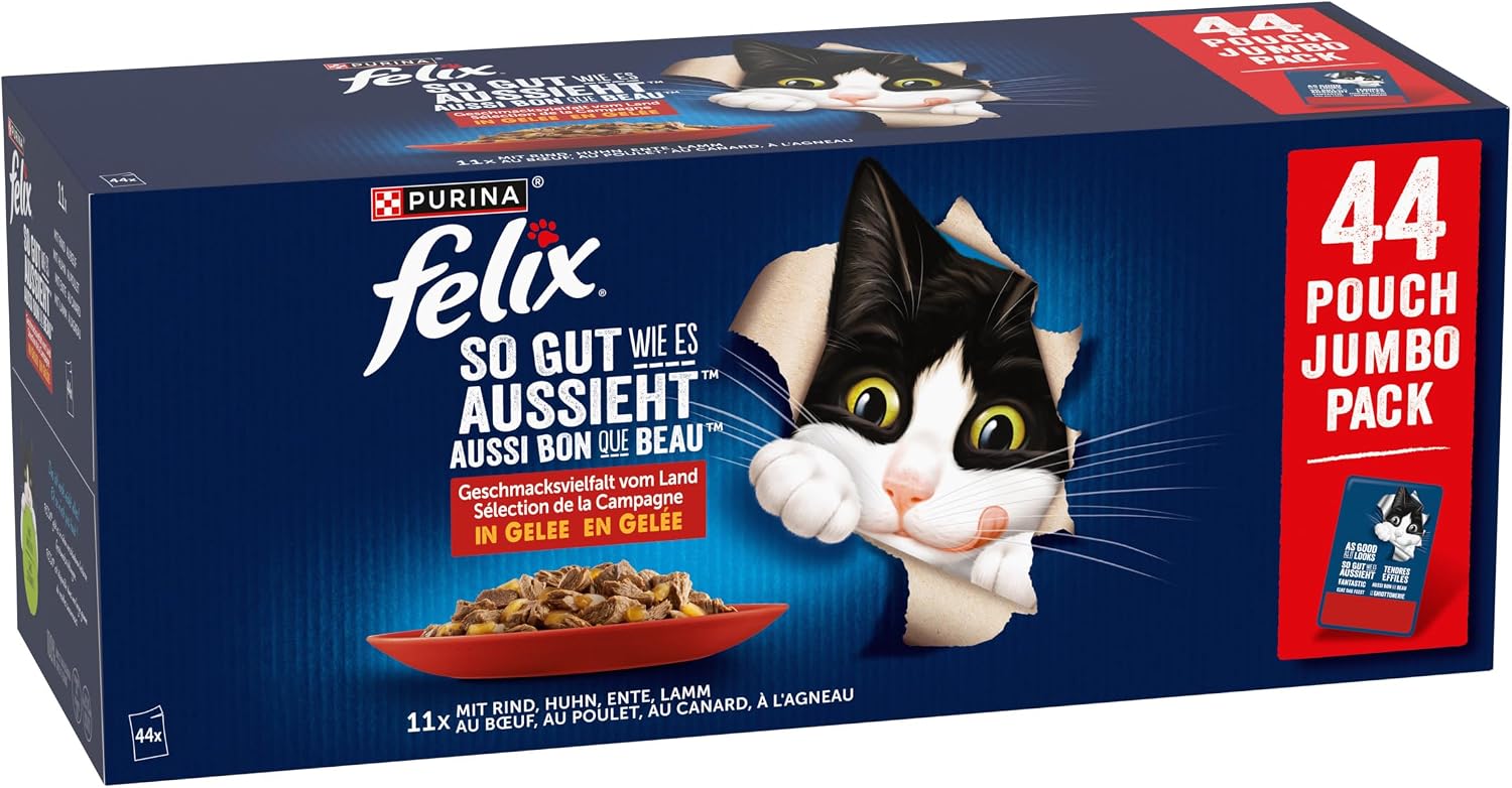 FELIX Aussi bon qu'il en a l'air - Variété de goût de la terre en gelée - Nourriture humid - Analyse des détails et conception