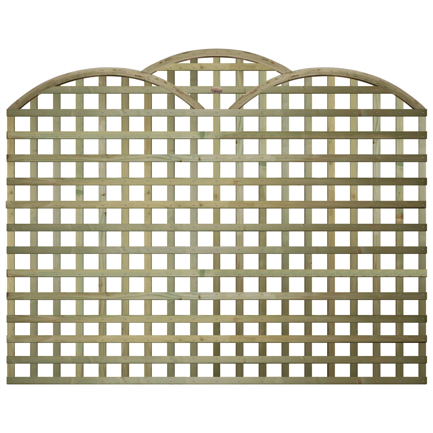 Privacy Arched Triple Dome Top, 6ft x 4ft Wooden Garden Fence Trellis Panel | Decorative Fencing for Screening Divider, Pergola, & Boundary Wall Lattice (Wide: 182cm x High: 120cm) โ image 1