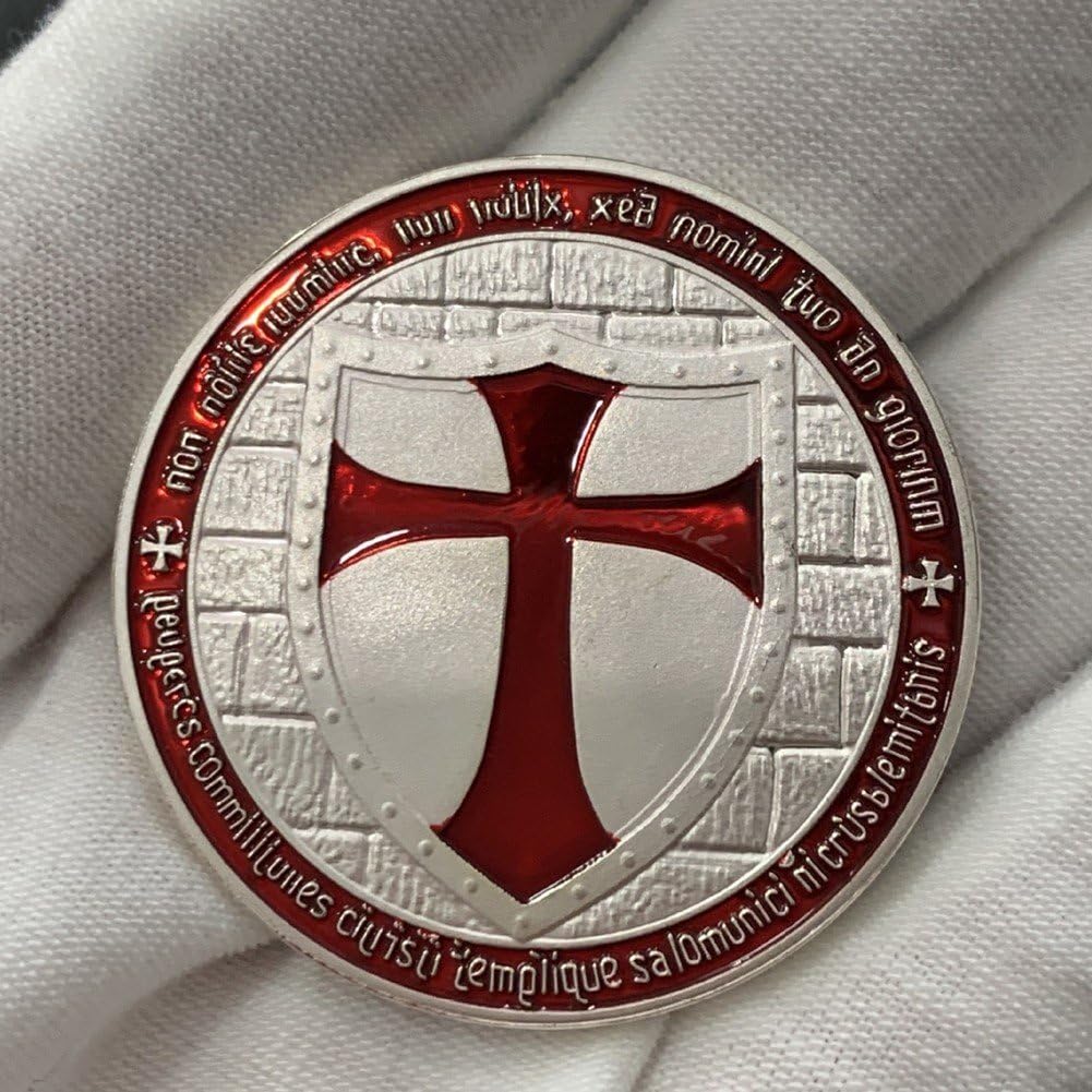 Pièces De Monnaie des Templiers, Croix, Jeton Religieux Chrétien, Jeton De Prière De Poche, Pièces De Jésus, Cadeaux De Noël Chrétiens pour Femme, Jeton De Défi
