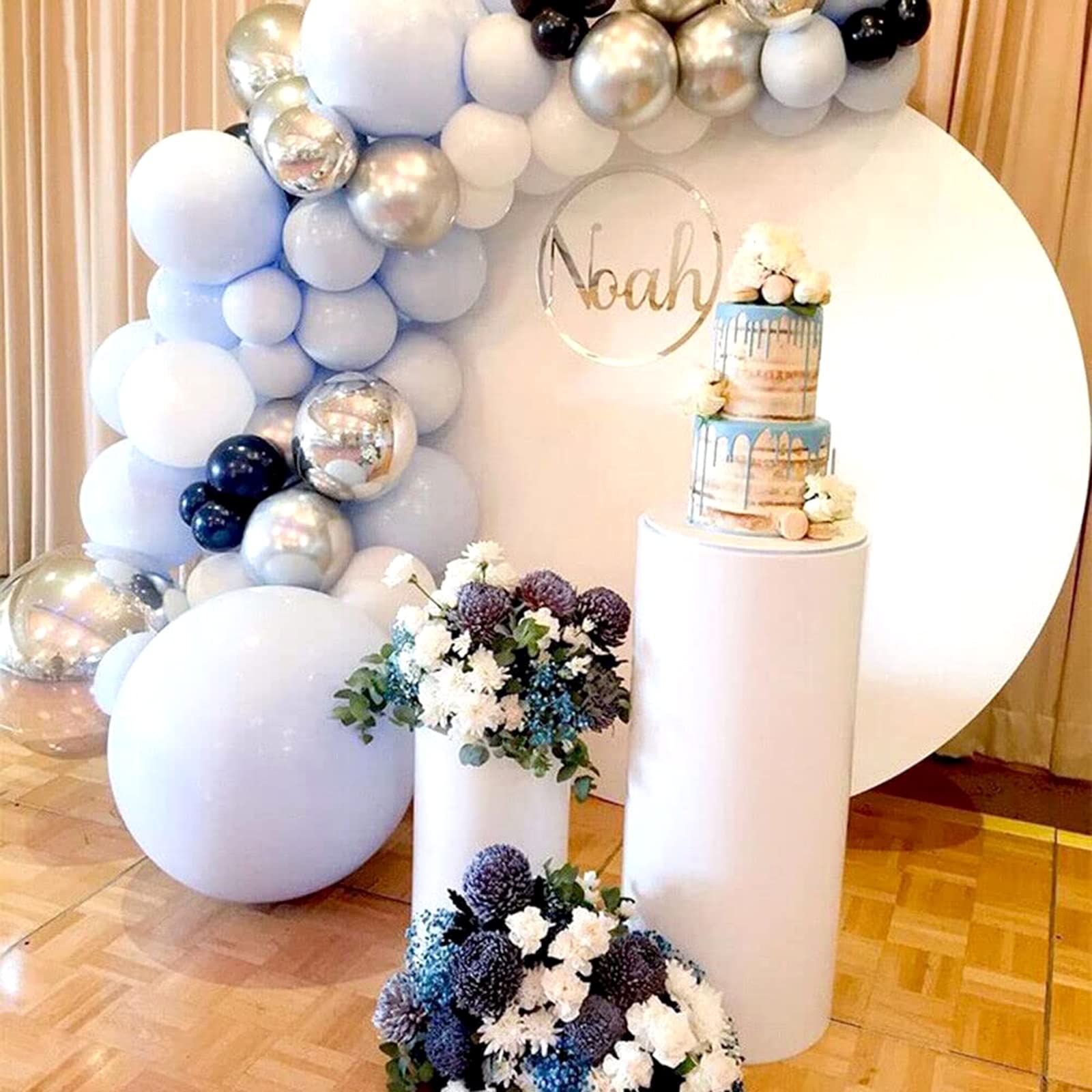Cilindros de 5 uds para Soporte de Fiestas de cumpleaños de Boda, Cubierta de Pedestal de Cilindro Redondo Blanco para baratijas Flores y Velas Prop