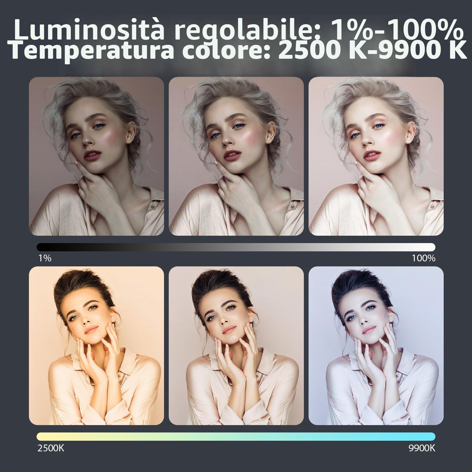 ENEGON 4000mAh Luce Video LED 2500K-9900K Bicolore Montabile Ricaricabile USB con Mini Pannello per Fotocamere DSLR Professionali Foto Illuminazione