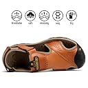 BINSHUN Sandals for Men Leather Hiking Sandals Athletic Walking Sports Fisherman Beach Shoes Closed Toe Water Sandals, Brown, 10 gallery image