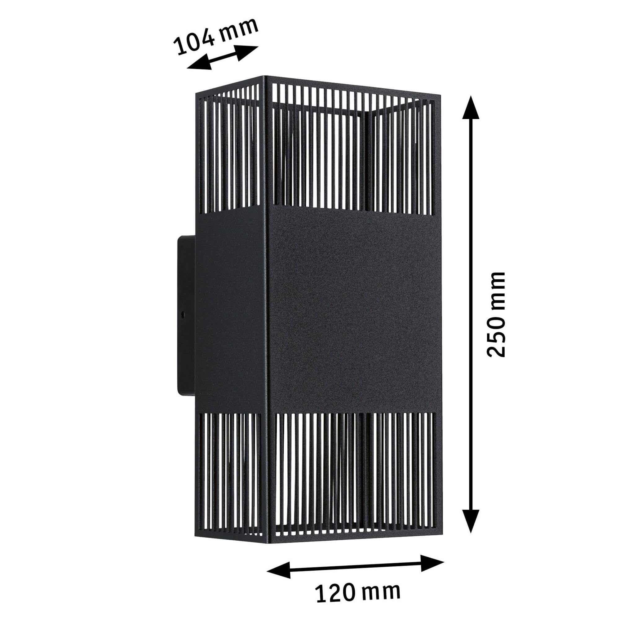 Paulmann 71251 LED Wandleuchte Tharin IP44 3000K 120x104mm 2x3,7W Schwarz