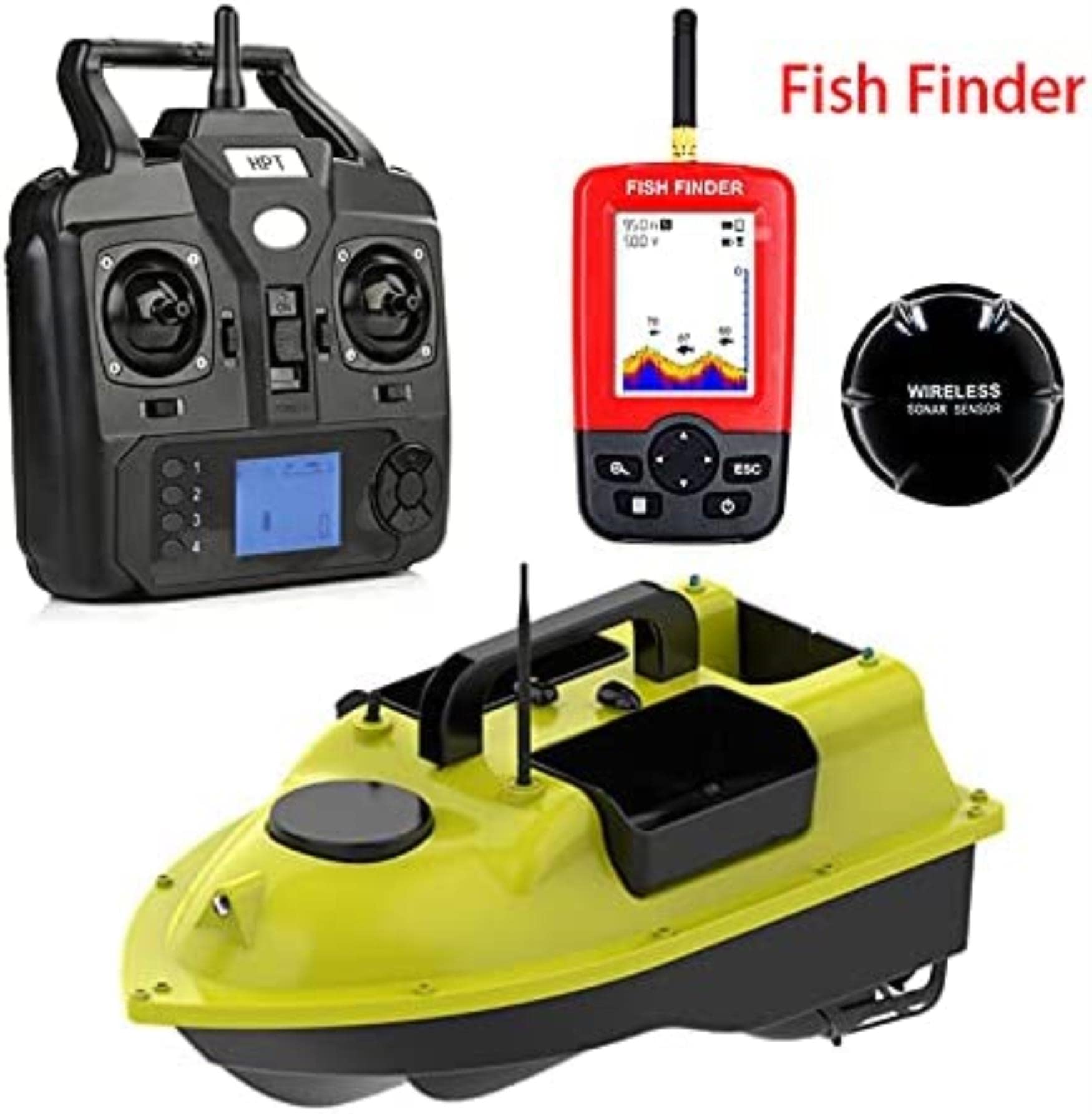 GPS Intelligente RC Barca da Pesca Crociera GPS Posizionamento 500m IndecienceT Controllo 3 Imbuto One Key Return LCD Schermo RC Bait Boat