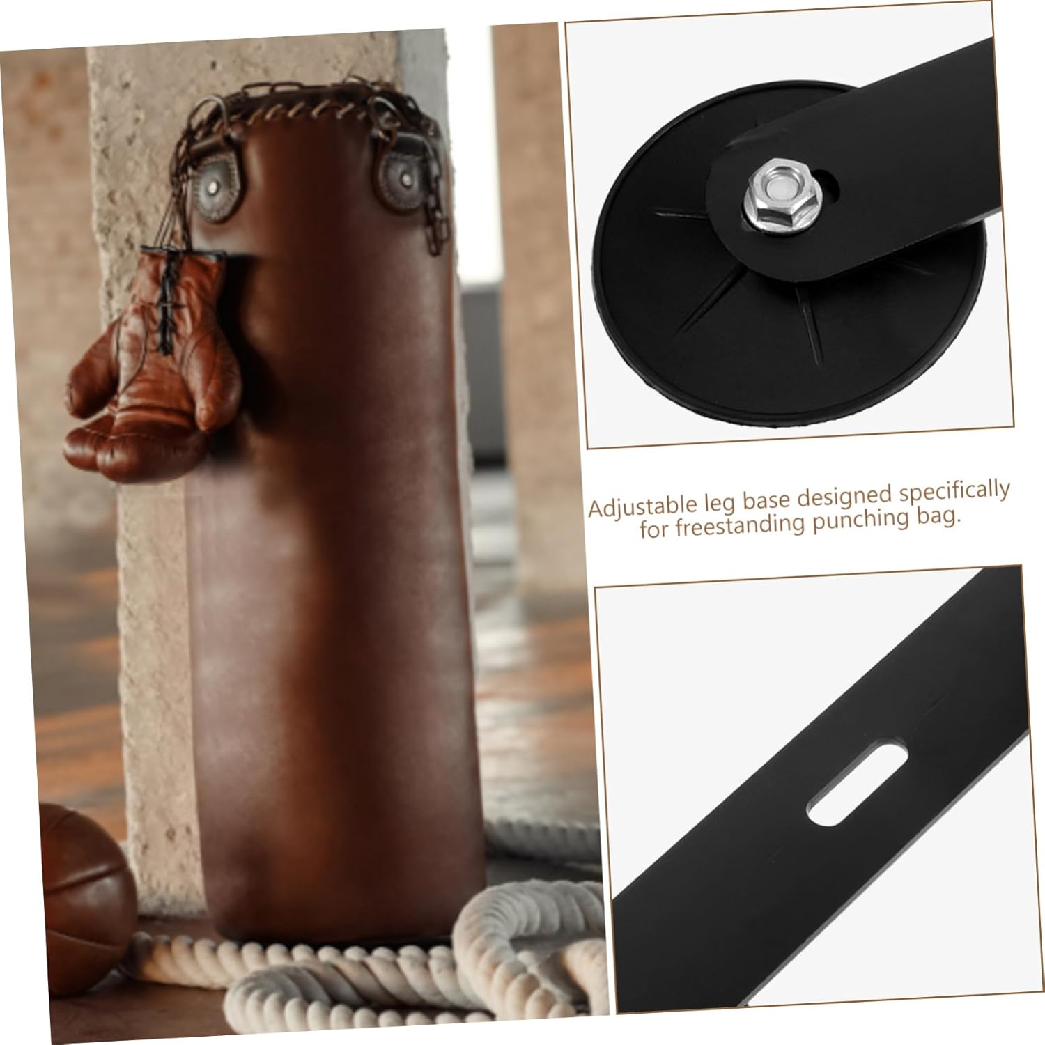 Freestanding Boxing Training Bag with Suction Cup Base Durable Retractable Legs for Stability for Home Fitness and Martial Arts Practice