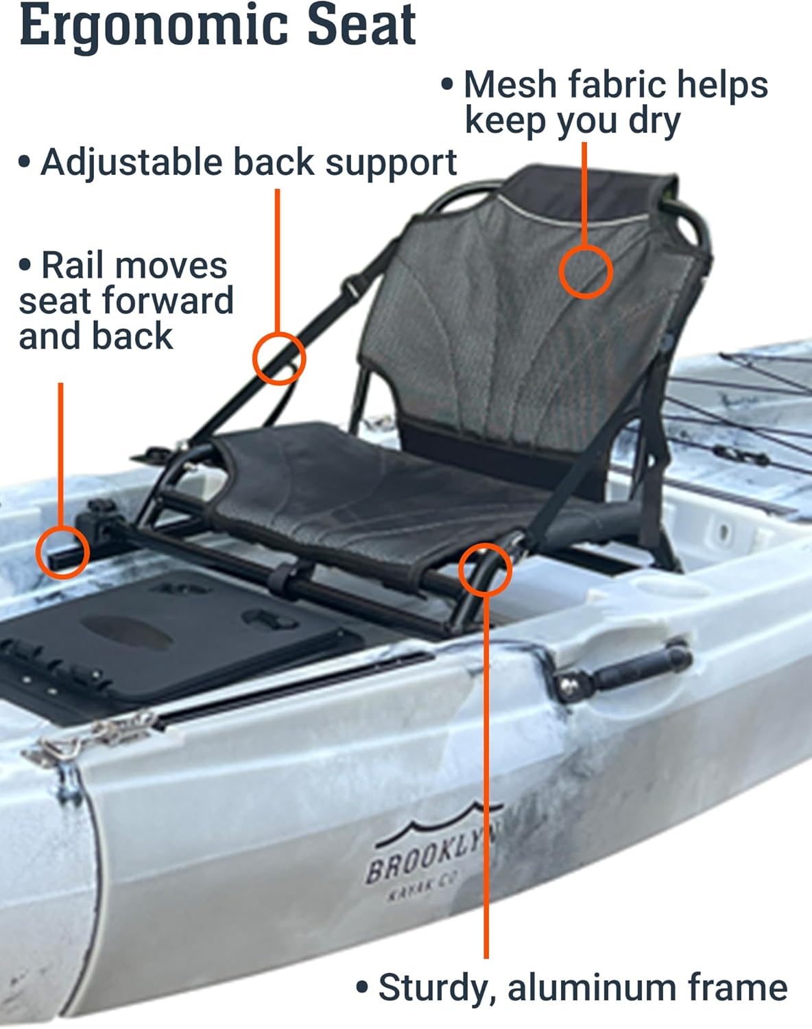 Upgraded Brooklyn 12.0 Modular Sit-On-Top Kayak by BKC, 3-Piece Portable Single Kayak for Fishing & Recreation, Stable Full-Size Performance, Front & Rear Storage, Apartment-Friendly Design
