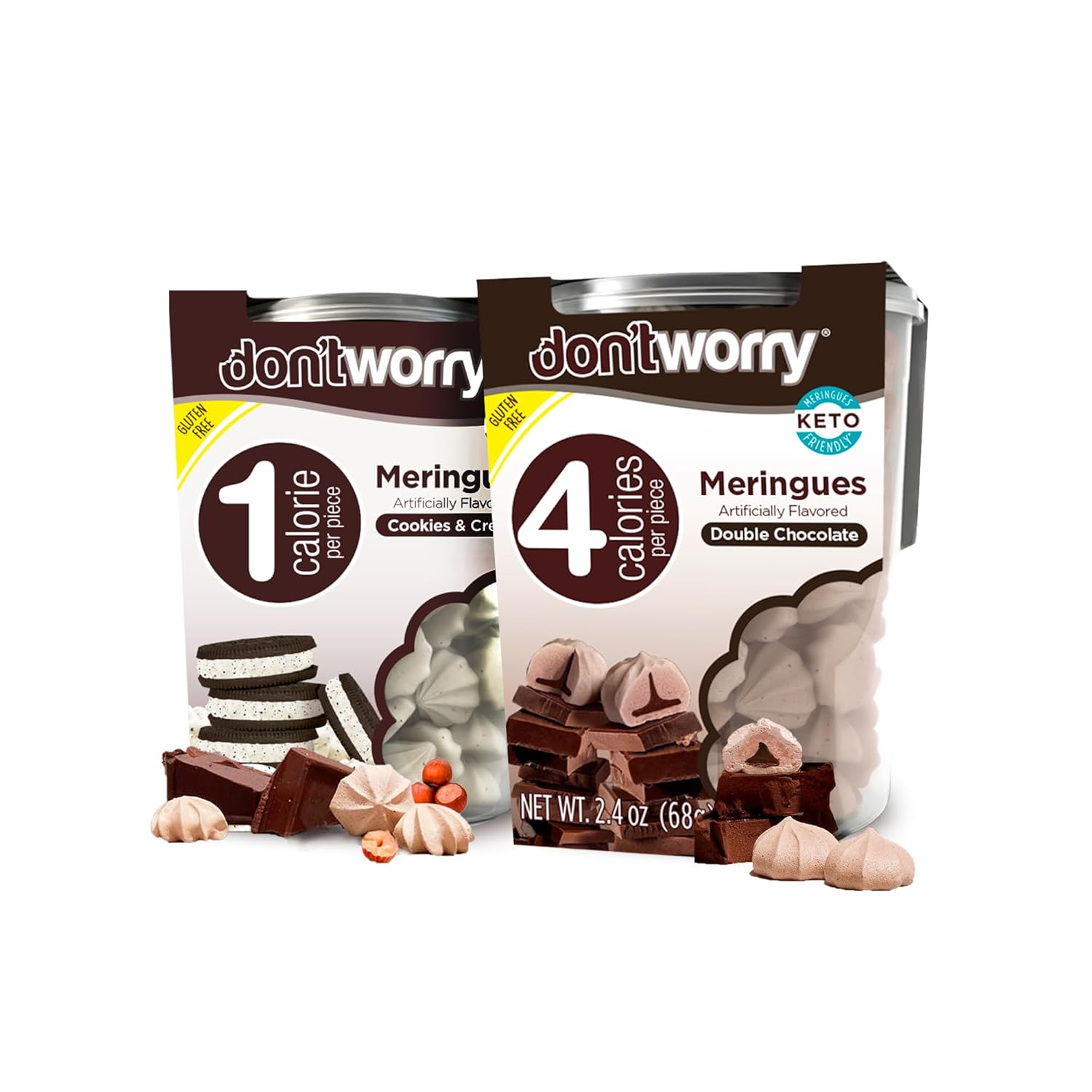 Don't Worry Low Calorie Meringue Cookies | 1 Calorie per Piece | Keto, Gluten Free, Low Carb Healthy Snacks For Adults