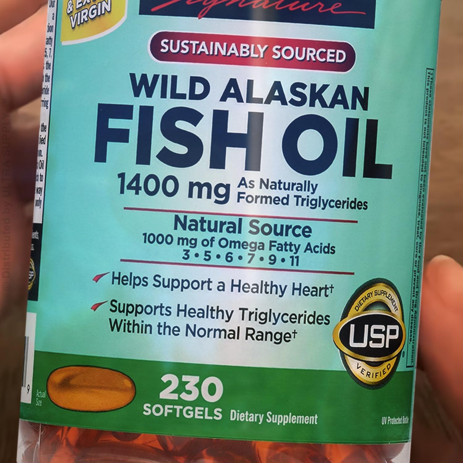 Kirk Lands Signatures Wild Alaskan Fish Oil 1400mg (230 Count. Value Pack) Sustainably Sourced Omega 3 Softgels Premium Cold Pressed Natural Triglycerides