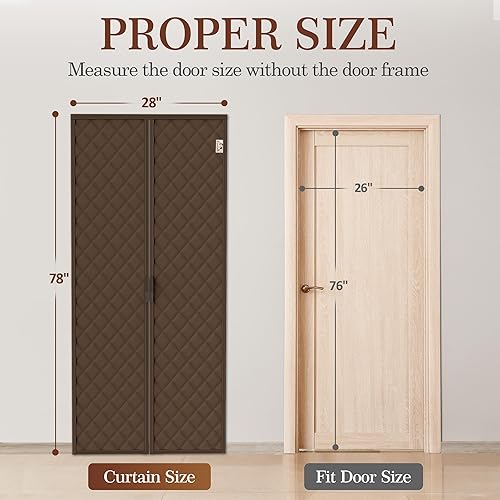 Miniatura 31 de Yotache Cortina magnética para puerta con aislamiento térmico para puertas de 36 x 96 pulgadas, tamaño de la cortina de 38 x 98 pulgadas, resistente