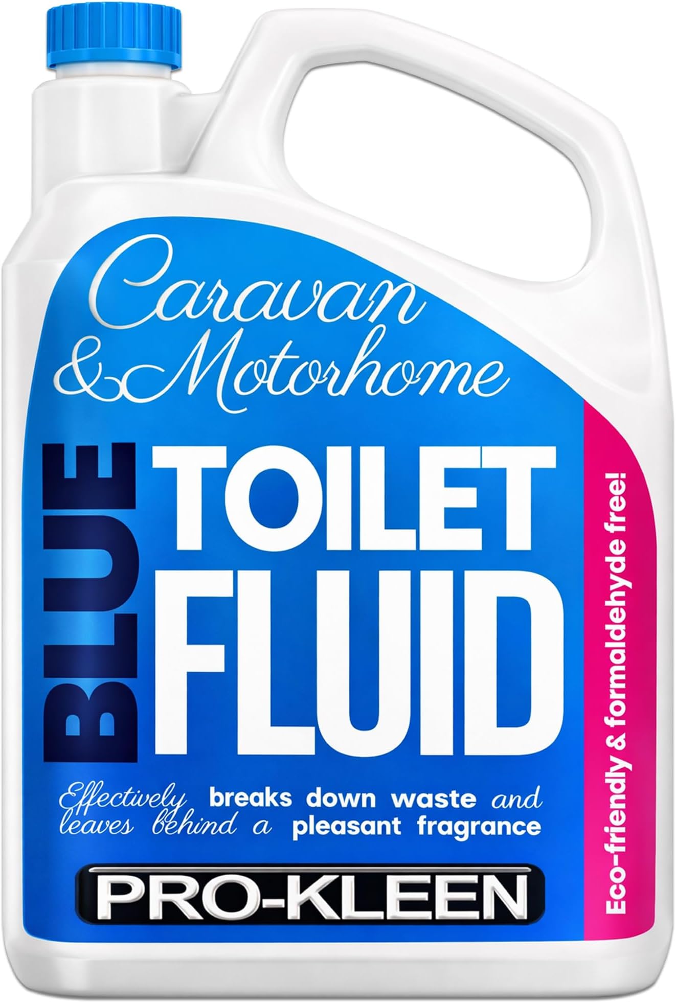 Pro-Kleen Blue Toilet Chemical Fluid Solution Cleaner 2L for Caravan and Motorhomes - Eco-Friendly, Formaldehyde Free - Upto 20 Treatments - 2 Litres