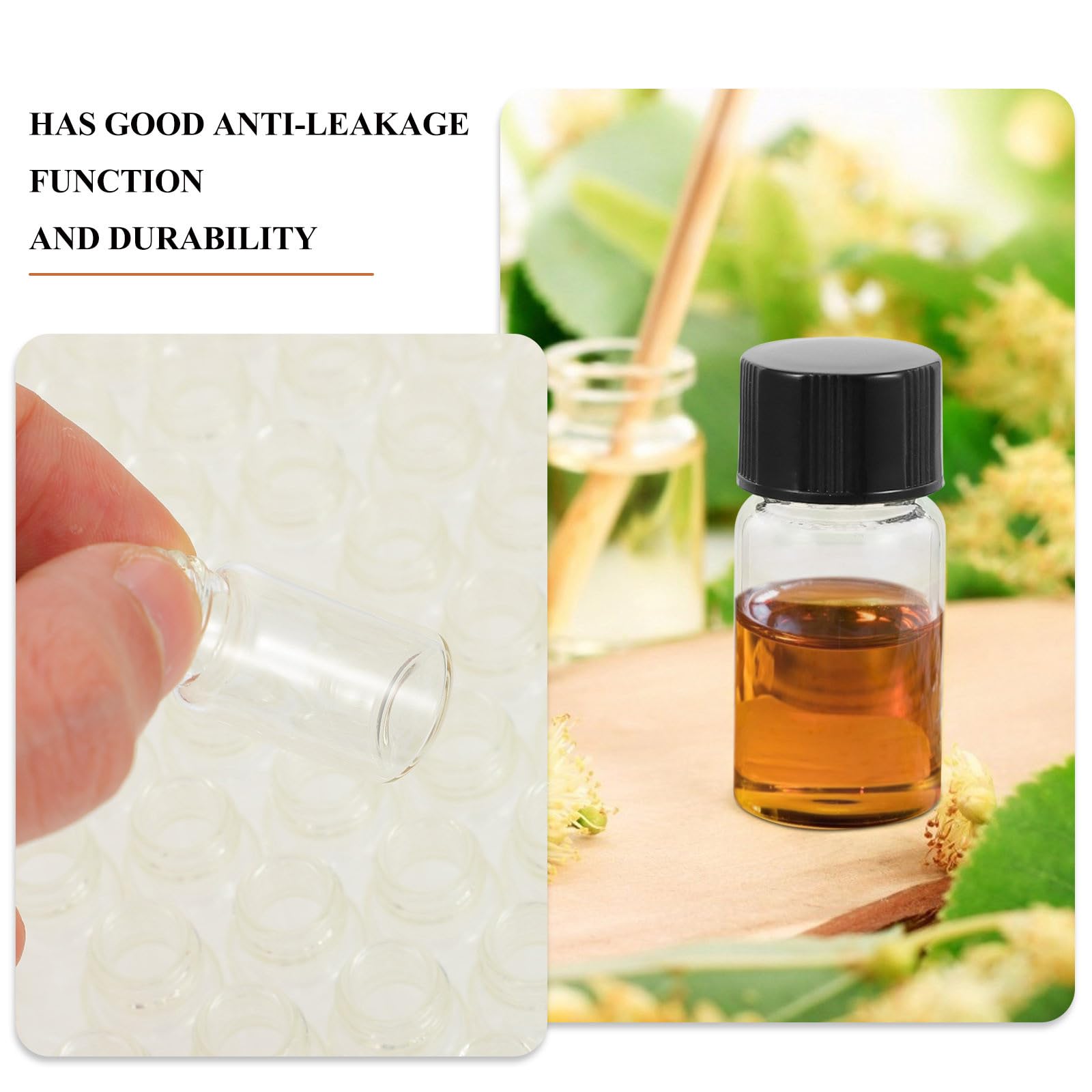 Botellas de Muestra de Vidrio Transparente de 100 Piezas para Laboratorio