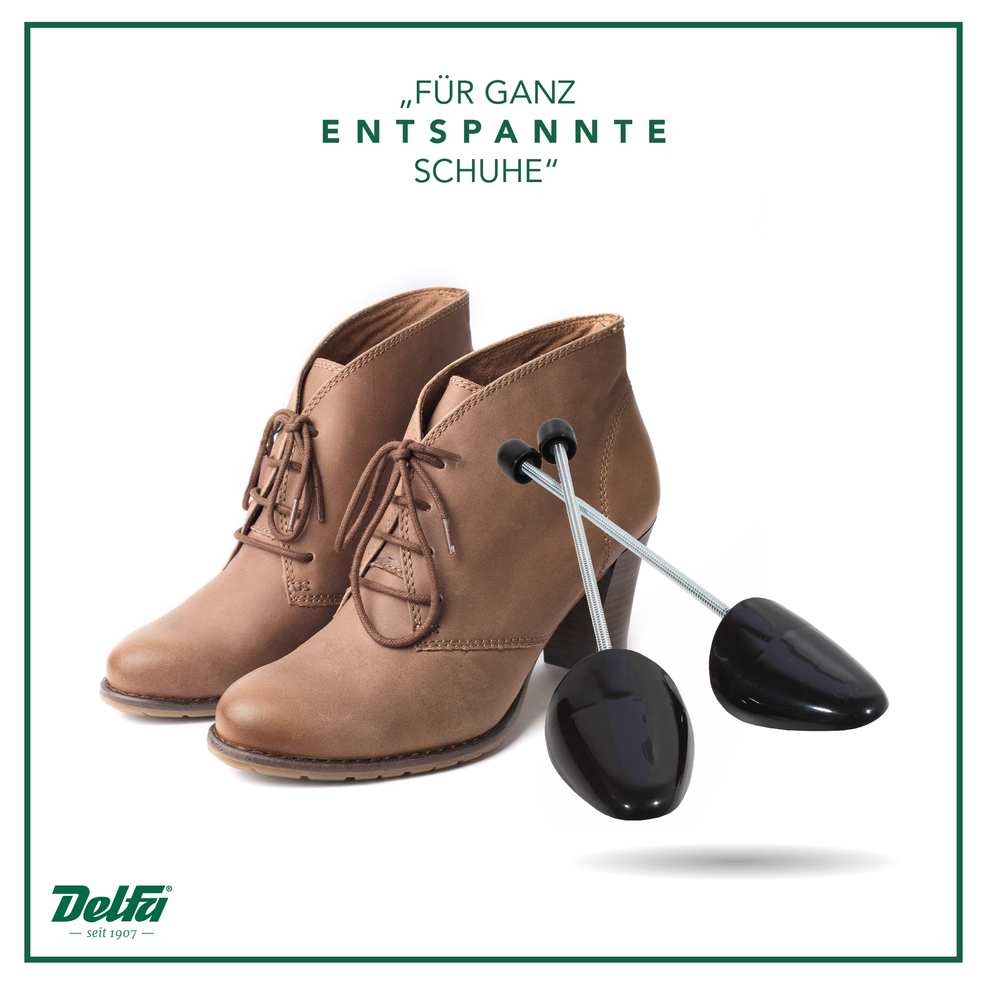 DELFA 3er Set Kunststoff Schuhspanner, Former mit Spiralfeder für schmale Damenschuhe