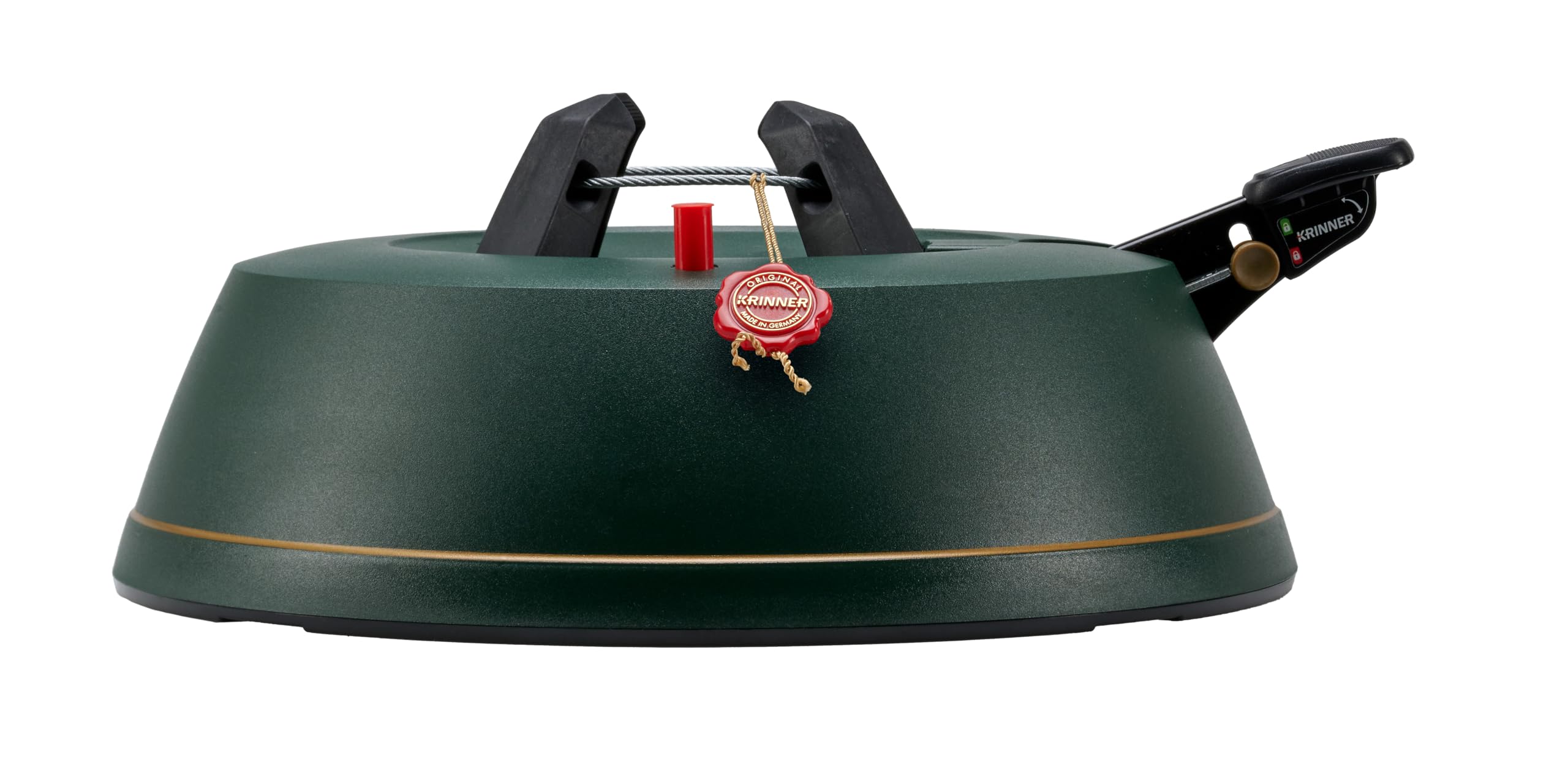 Krinner Weihnachtsbaum Christbaumständer Comfort M Grün 36cm inkl. Fußpedal-und Einseiltechnik für Baumhöhe bis 2,5m MADE IN GERMANY