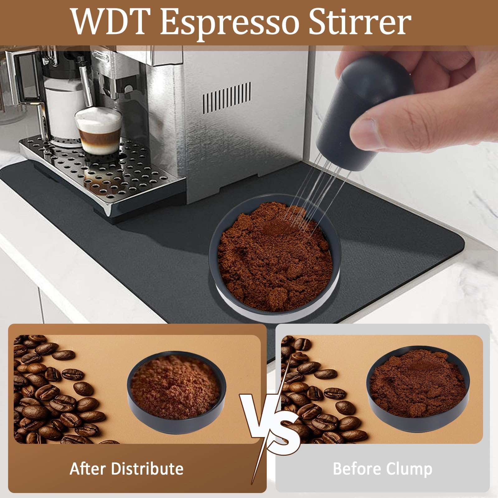 Kit Barista de Café de 7 Piezas con Tamper de 54 mm y Prensado de Estación | Incluye Distribuidor, Herramienta WDT, Embudo Dosificador, Cepillo y Puck Screen, Accesorios para Preparar Espresso