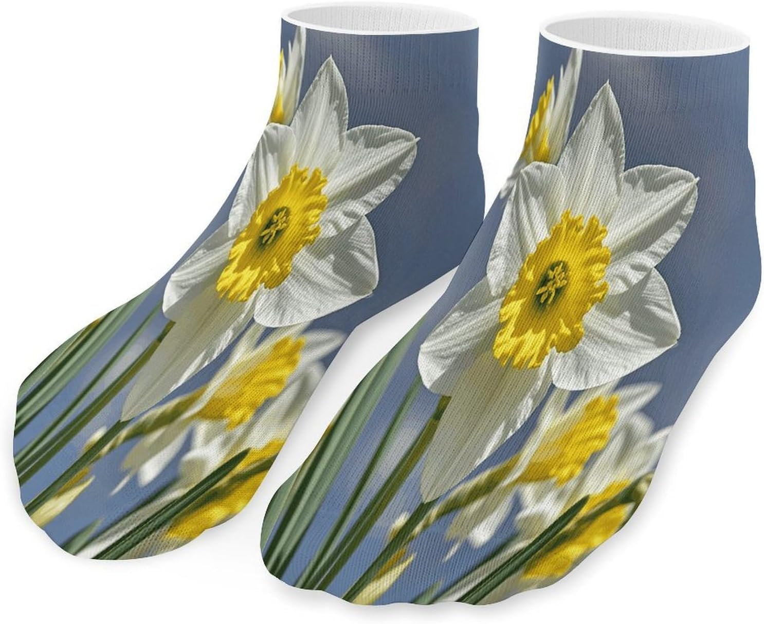 Socks for Men Women 5 Pairs Short Ankle Socks | Daffodil Flower Low Cut Casual Crew Sock Cute Breathable Athletic Socks Non Slip No Show Sock