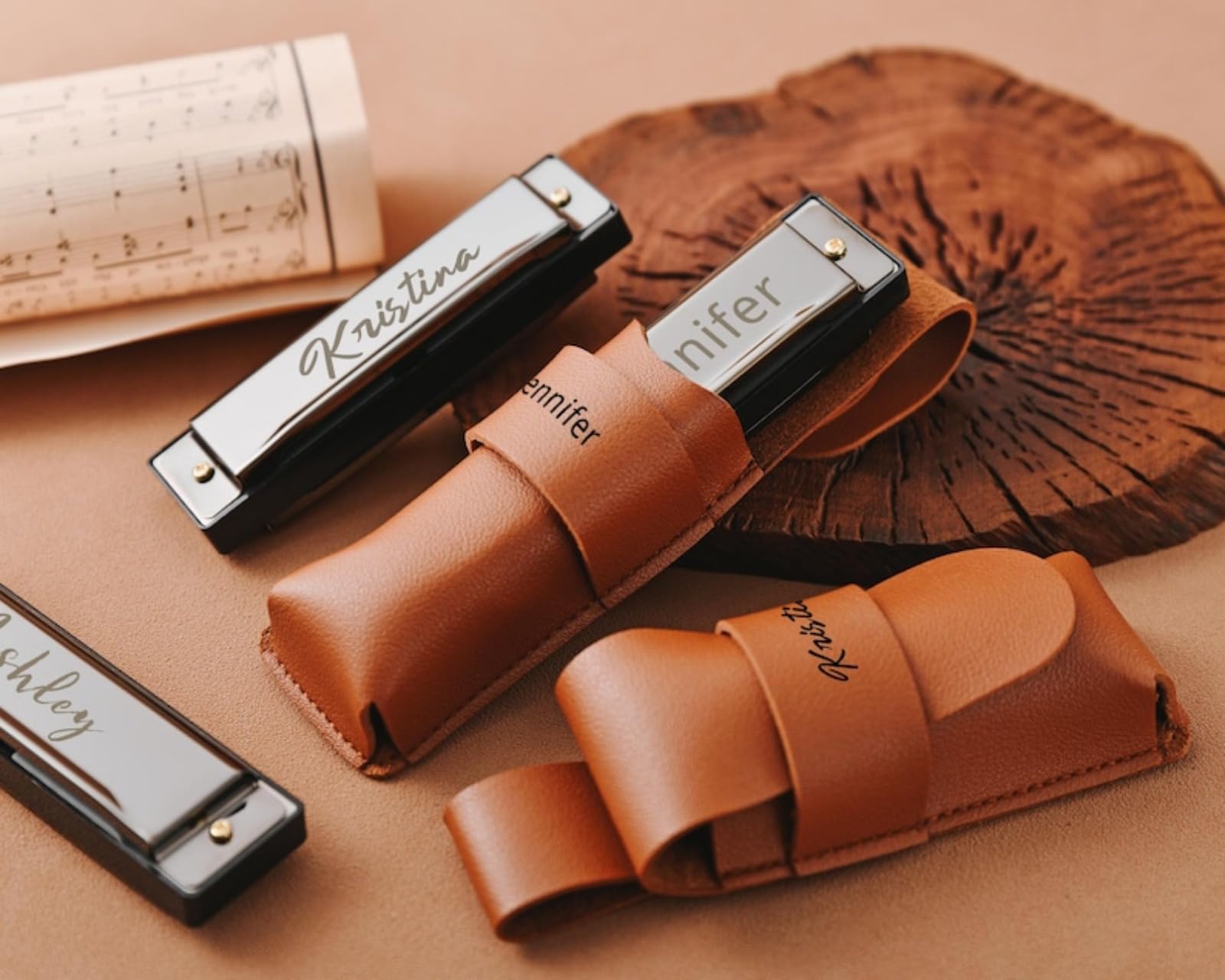 Harmonica gravé personnalisé en acier inoxydable pour adultes, hommes, débutants et étudiants, cadeau pour papa, Groomsme (noir)