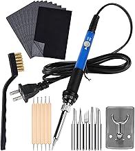 Wood Burning Kit 60W 110V Pyrography Pen Set Adjustable Temperature Soldering Iron Wood Burner with Carbon Paper Dotting Tools and Tips Stand Accessories for DIY Arts Crafting Embossing Carving