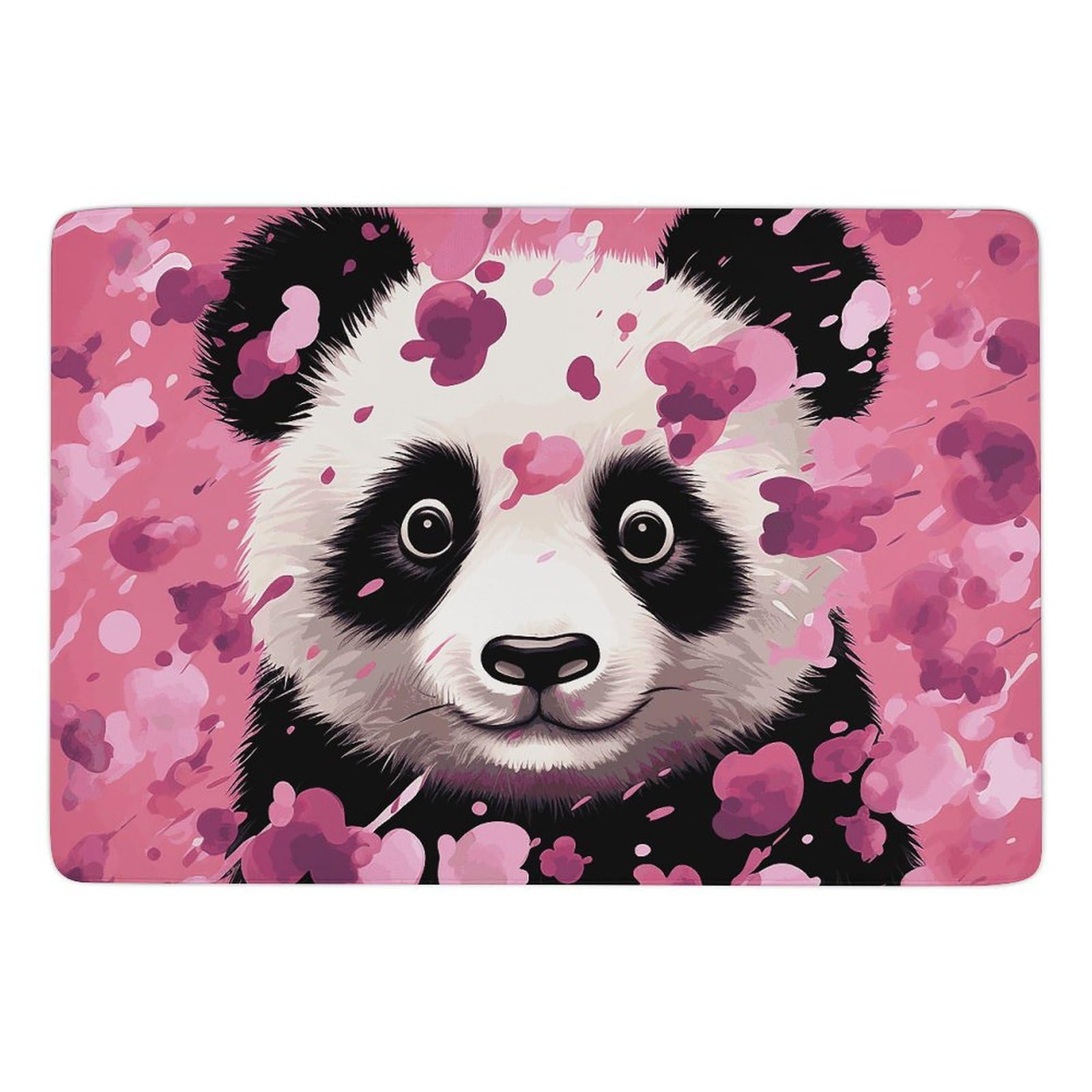 Tapis de bain antidérapant et lavable ultra absorbant motif panda rose
