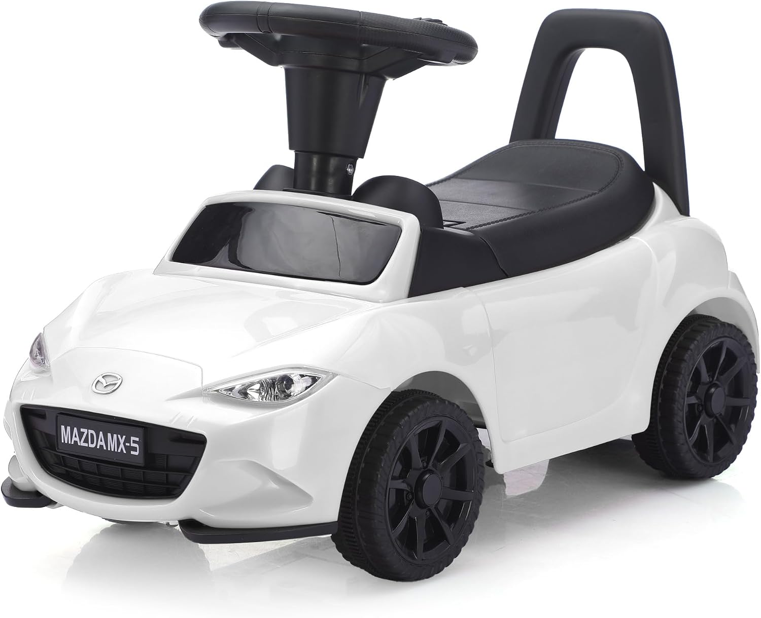Ride On Push Car for Toddlers 1-3, Kids Outdoor Stroller, Realistic Driving Experience, White