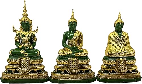 Estatua de Buda de esmeralda para 3 estaciones (verano, lluvioso, invierno) Estatua de Buda tailandés de diseño realista para decoración del hogar