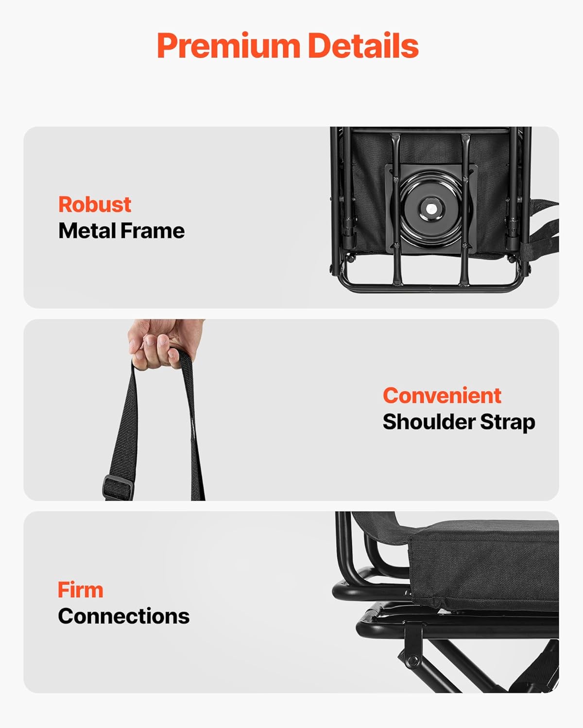 VEVOR Hunting Chair, 360° Silent Swivel, Foldable Lightweight Portable Blind Chair, Heavy-Duty Steel Frame Ground Stool Seat, with Adjustable Shoulder Strap, 300 Lbs Capacity for Fishing, Camping