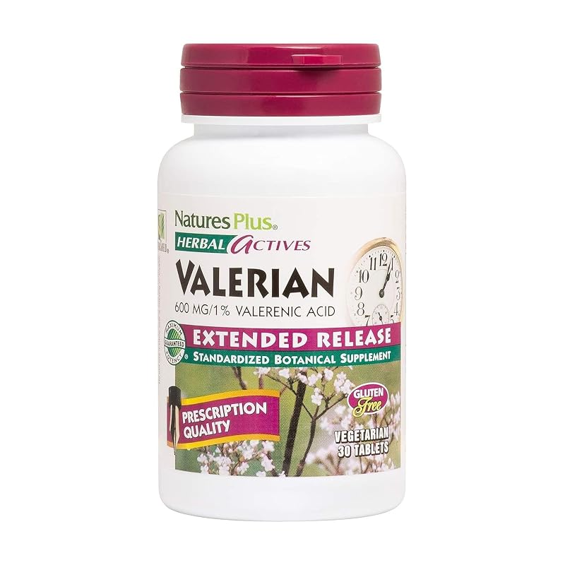 NaturesPlus Suplemento Fitoterápico de Valeriana 600 mg de Liberação Prolongada - 30 Comprimidos