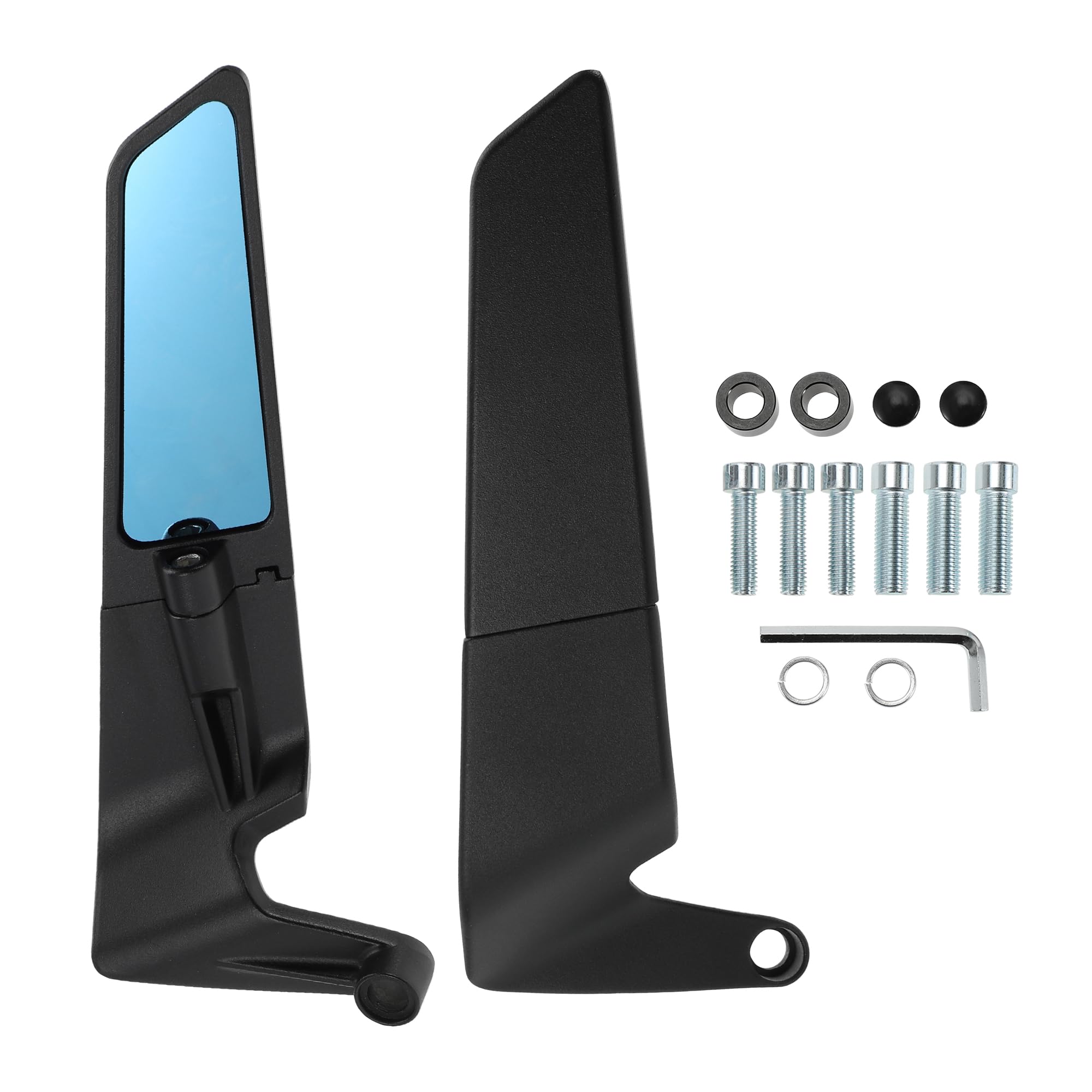 Specchietti Retrovisori Per Moto Nero 1 Set Regolabili Alluminio