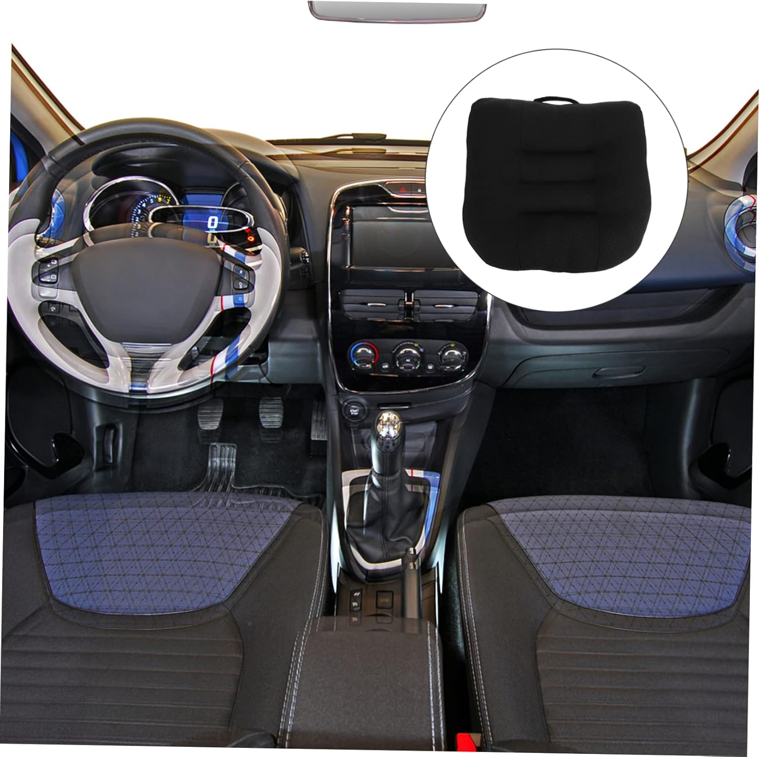 VOSAREA Short Heightening Car Seat Cushion for Drivers Non- Support Mat for Improved Visibility Comfort Versatile Use for Cars Office Chairs Dining More Design